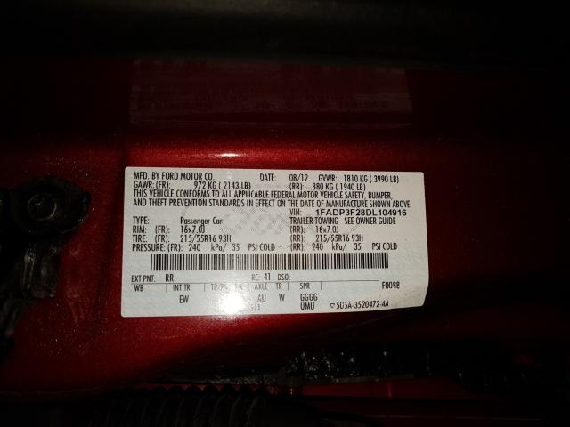 Photo 9 VIN: 1FADP3F28DL104916 - FORD FOCUS SE 