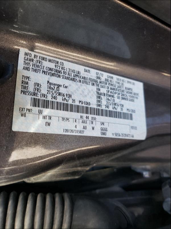 Photo 9 VIN: 1FADP3F28DL105516 - FORD FOCUS SE 