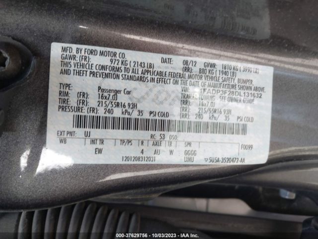 Photo 8 VIN: 1FADP3F28DL131632 - FORD FOCUS 