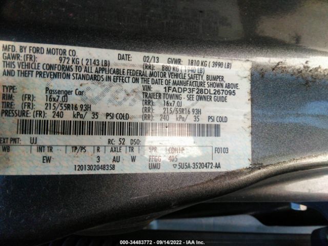 Photo 8 VIN: 1FADP3F28DL267095 - FORD FOCUS 