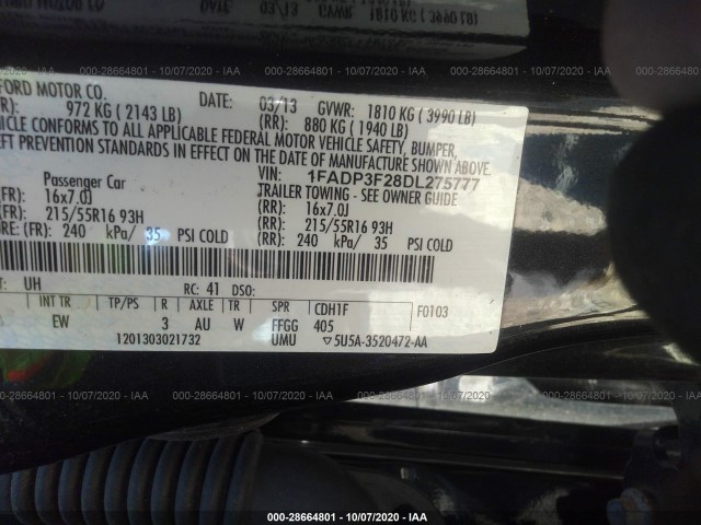 Photo 8 VIN: 1FADP3F28DL275777 - FORD FOCUS 