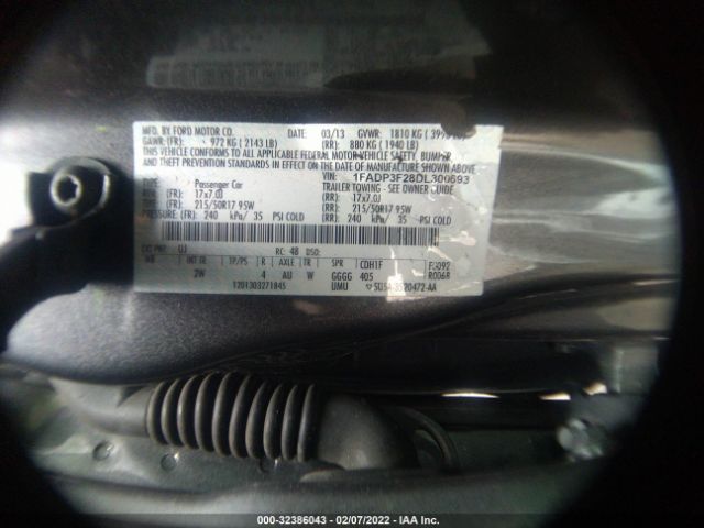 Photo 8 VIN: 1FADP3F28DL300693 - FORD FOCUS 