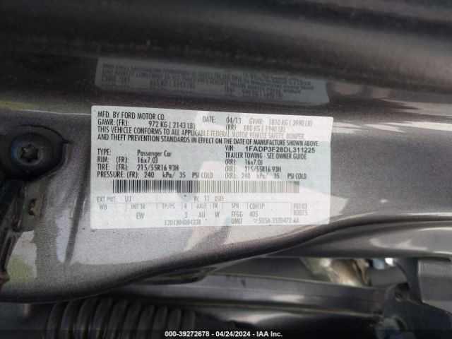 Photo 8 VIN: 1FADP3F28DL311225 - FORD FOCUS 