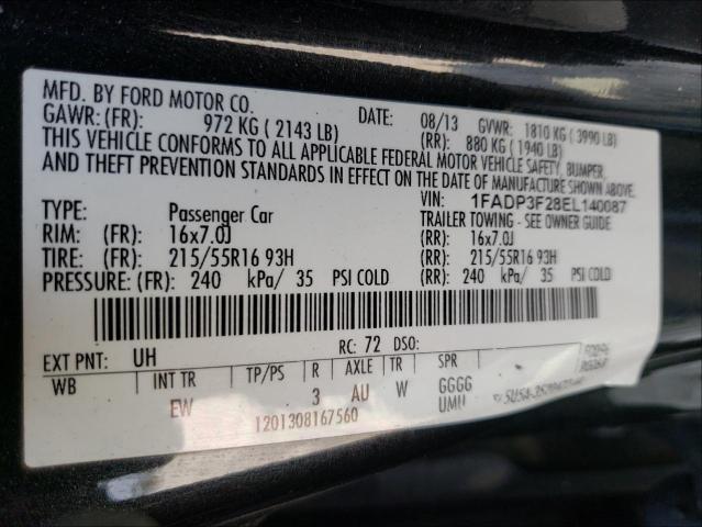 Photo 9 VIN: 1FADP3F28EL140087 - FORD FOCUS SE 