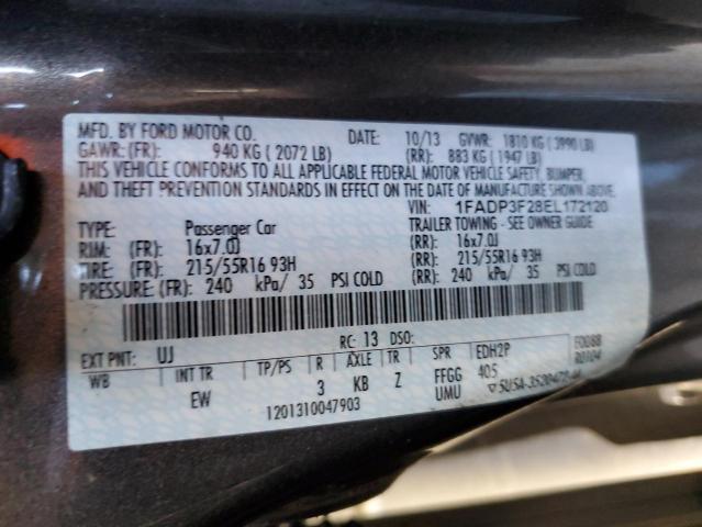 Photo 9 VIN: 1FADP3F28EL172120 - FORD FOCUS SE 