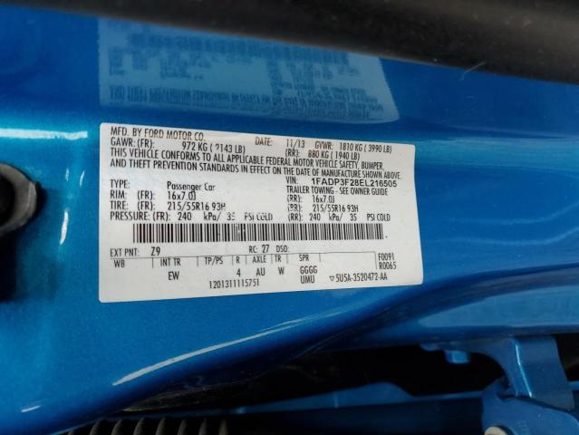 Photo 11 VIN: 1FADP3F28EL216505 - FORD FOCUS SE 