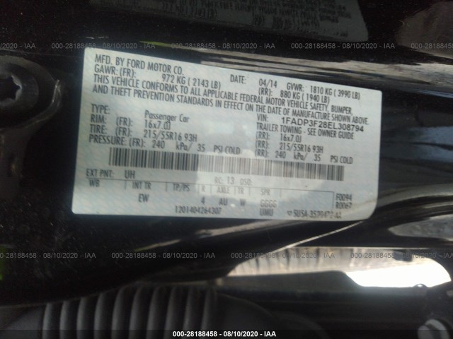 Photo 8 VIN: 1FADP3F28EL308794 - FORD FOCUS 