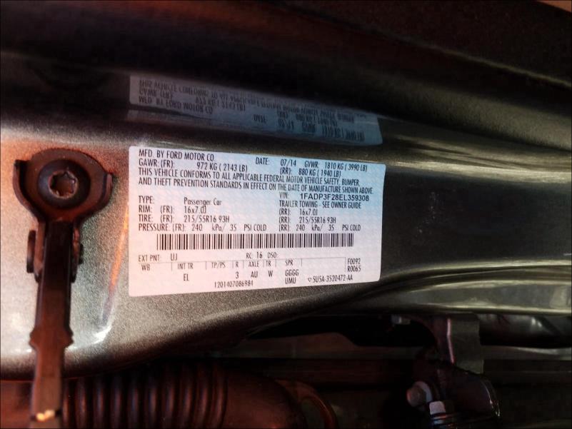 Photo 9 VIN: 1FADP3F28EL359308 - FORD FOCUS SE 