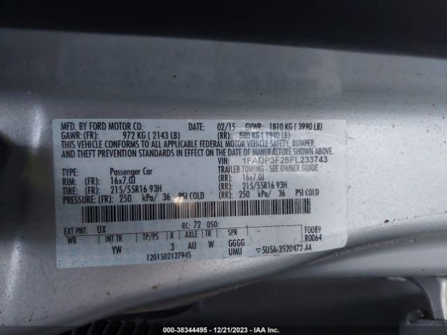 Photo 8 VIN: 1FADP3F28FL233743 - FORD FOCUS 