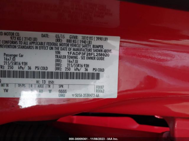 Photo 8 VIN: 1FADP3F28FL258920 - FORD FOCUS 