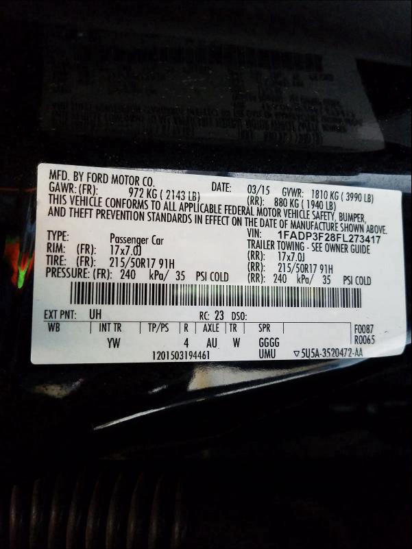 Photo 9 VIN: 1FADP3F28FL273417 - FORD FOCUS SE 