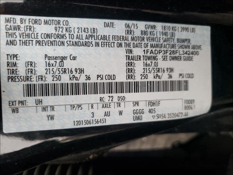 Photo 9 VIN: 1FADP3F28FL342400 - FORD FOCUS SE 