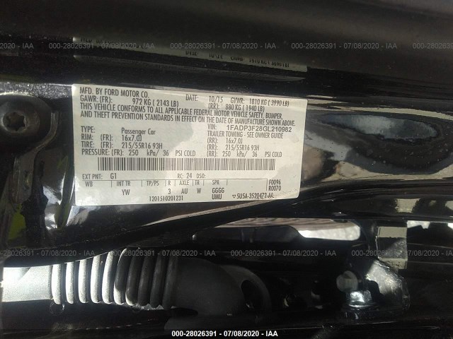 Photo 8 VIN: 1FADP3F28GL210982 - FORD FOCUS 