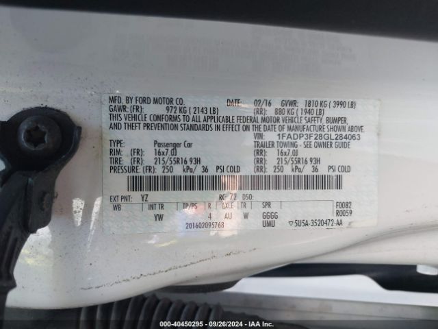 Photo 8 VIN: 1FADP3F28GL284063 - FORD FOCUS 