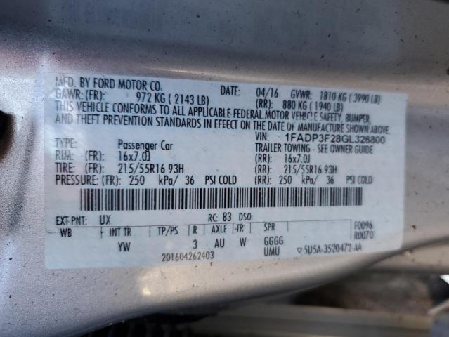 Photo 12 VIN: 1FADP3F28GL326800 - FORD FOCUS 