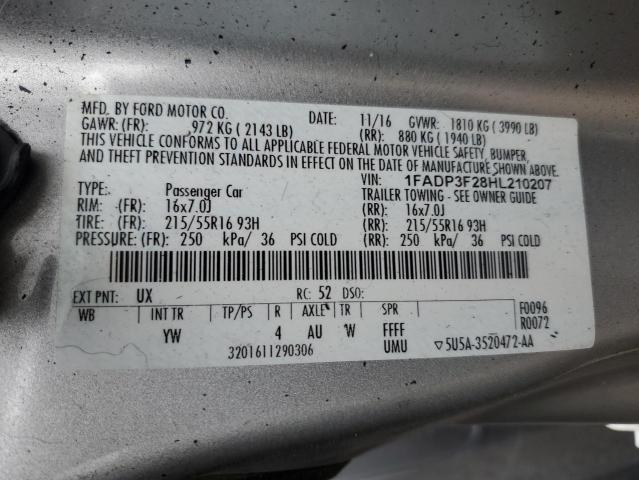 Photo 11 VIN: 1FADP3F28HL210207 - FORD FOCUS SE 