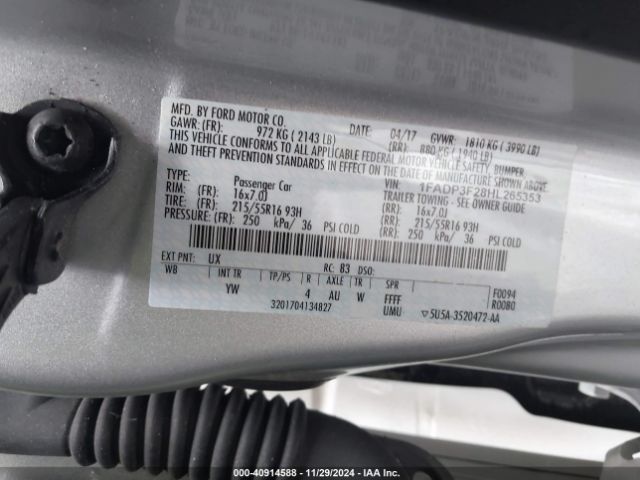 Photo 8 VIN: 1FADP3F28HL265353 - FORD FOCUS 