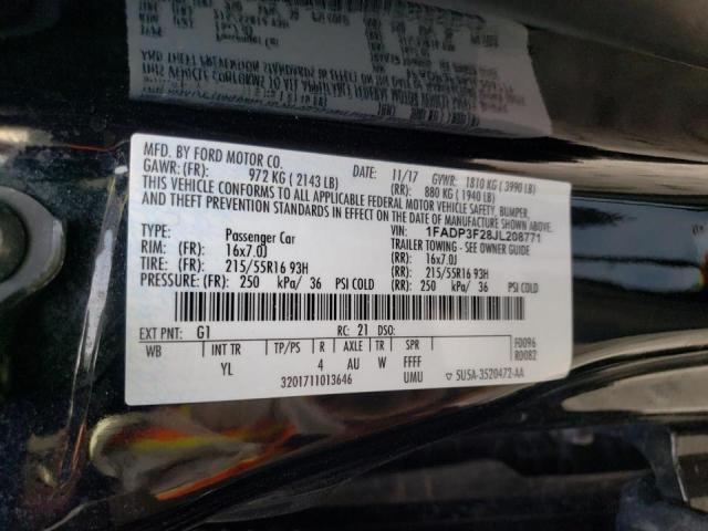 Photo 9 VIN: 1FADP3F28JL208771 - FORD FOCUS SE 