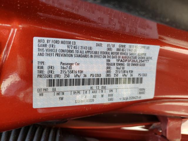 Photo 9 VIN: 1FADP3F28JL254777 - FORD FOCUS SE 