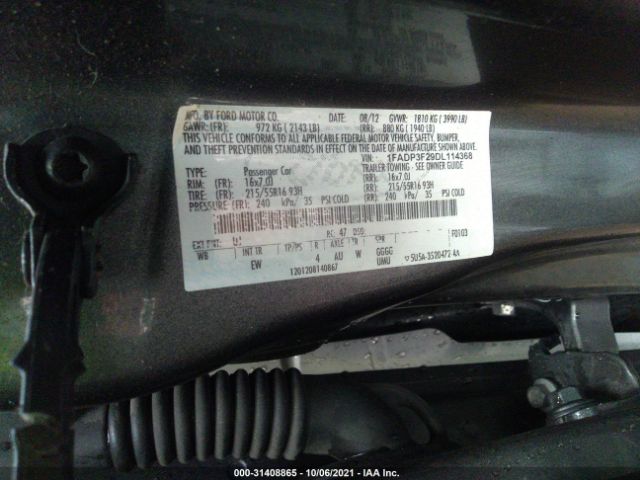 Photo 8 VIN: 1FADP3F29DL114368 - FORD FOCUS 