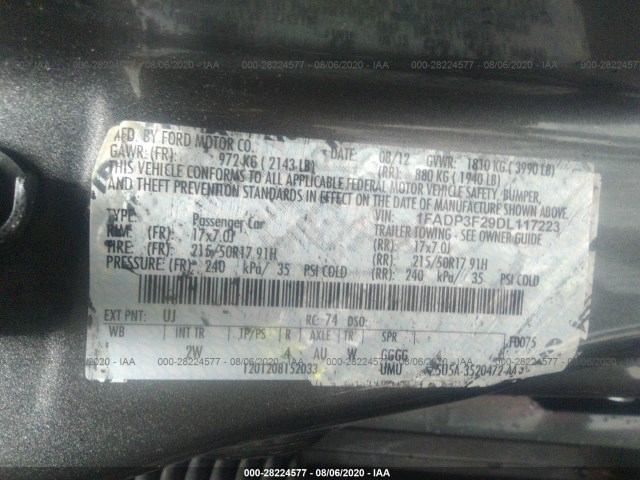 Photo 8 VIN: 1FADP3F29DL117223 - FORD FOCUS 