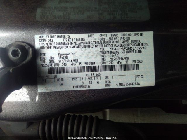 Photo 8 VIN: 1FADP3F29DL132210 - FORD FOCUS 