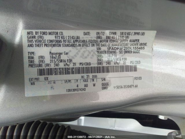 Photo 8 VIN: 1FADP3F29DL155485 - FORD FOCUS 