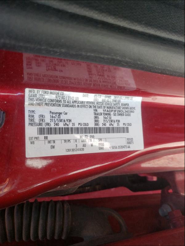 Photo 9 VIN: 1FADP3F29DL343360 - FORD FOCUS SE 