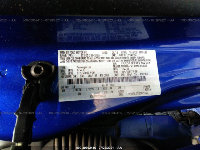 Photo 8 VIN: 1FADP3F29EL162132 - FORD FOCUS 