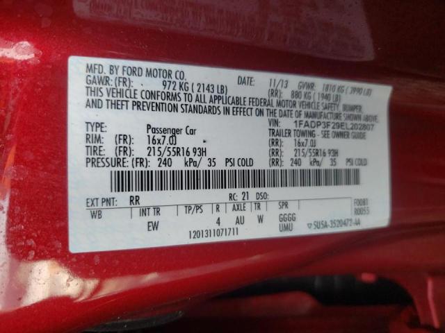 Photo 9 VIN: 1FADP3F29EL202807 - FORD FOCUS SE 