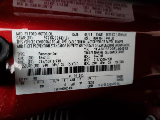 Photo 11 VIN: 1FADP3F29EL404515 - FORD FOCUS SE 