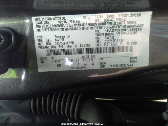 Photo 8 VIN: 1FADP3F29EL460289 - FORD FOCUS 