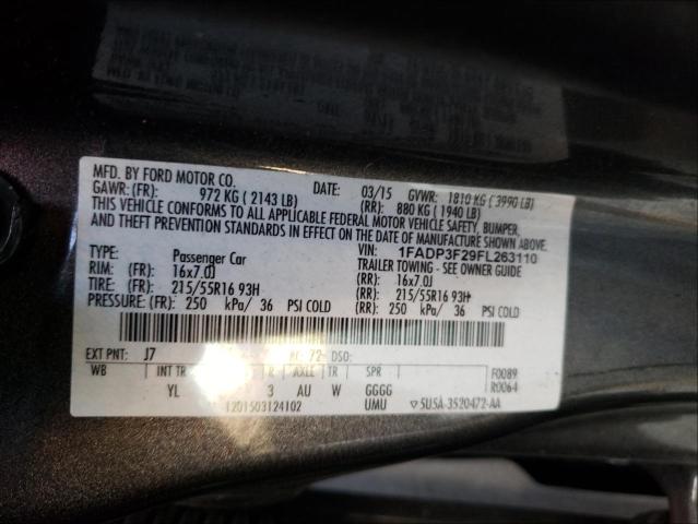 Photo 9 VIN: 1FADP3F29FL263110 - FORD FOCUS SE 