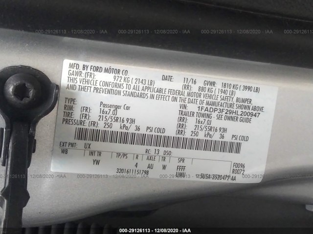 Photo 8 VIN: 1FADP3F29HL200947 - FORD FOCUS 