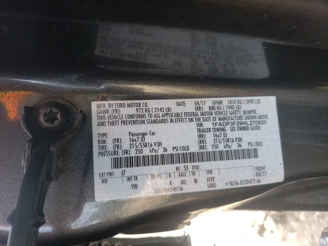 Photo 9 VIN: 1FADP3F29HL270920 - FORD FOCUS SE 