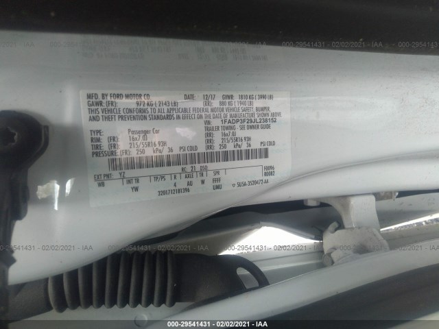 Photo 8 VIN: 1FADP3F29JL238152 - FORD FOCUS 