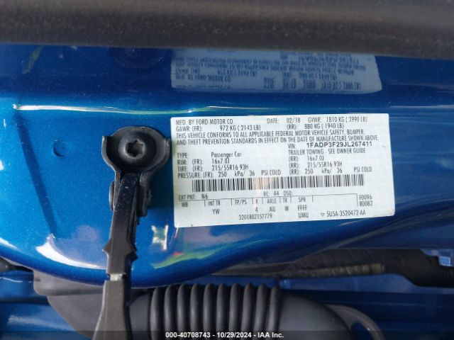 Photo 8 VIN: 1FADP3F29JL267411 - FORD FOCUS 