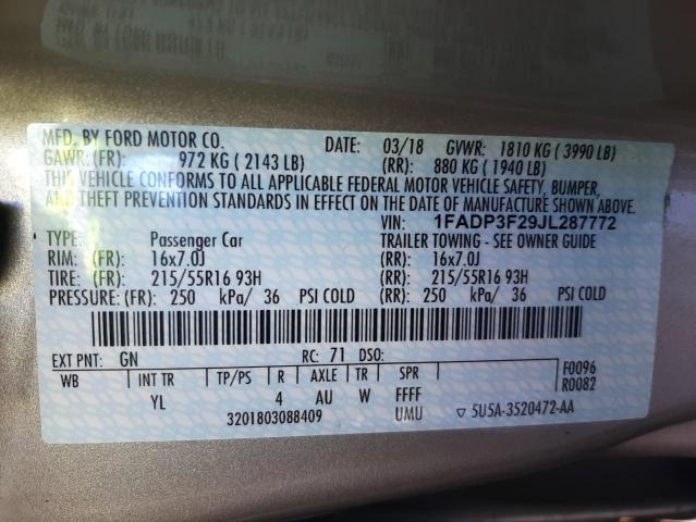 Photo 11 VIN: 1FADP3F29JL287772 - FORD FOCUS SE 