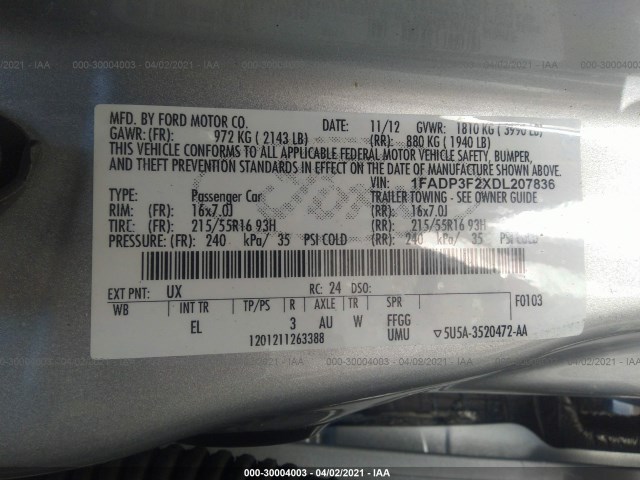 Photo 8 VIN: 1FADP3F2XDL207836 - FORD FOCUS 