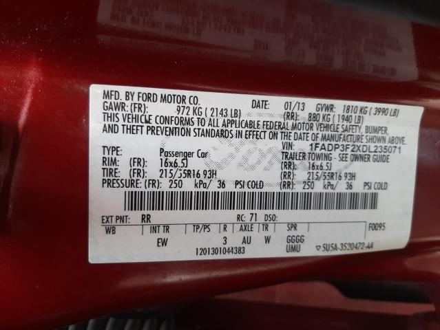 Photo 9 VIN: 1FADP3F2XDL235071 - FORD FOCUS SE 