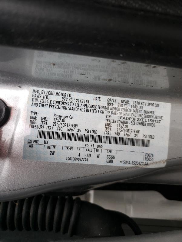 Photo 9 VIN: 1FADP3F2XEL158137 - FORD FOCUS SE 