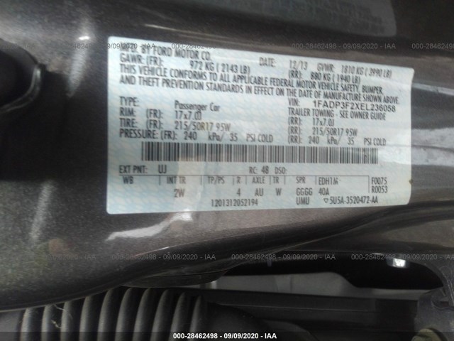 Photo 8 VIN: 1FADP3F2XEL236058 - FORD FOCUS 