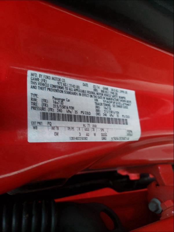 Photo 9 VIN: 1FADP3F2XEL278407 - FORD FOCUS SE 