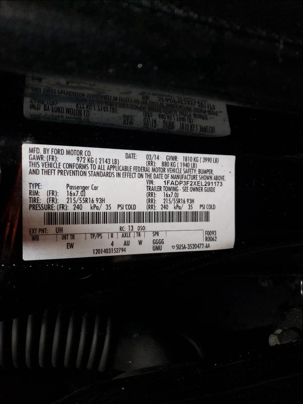 Photo 9 VIN: 1FADP3F2XEL291173 - FORD FOCUS SE 