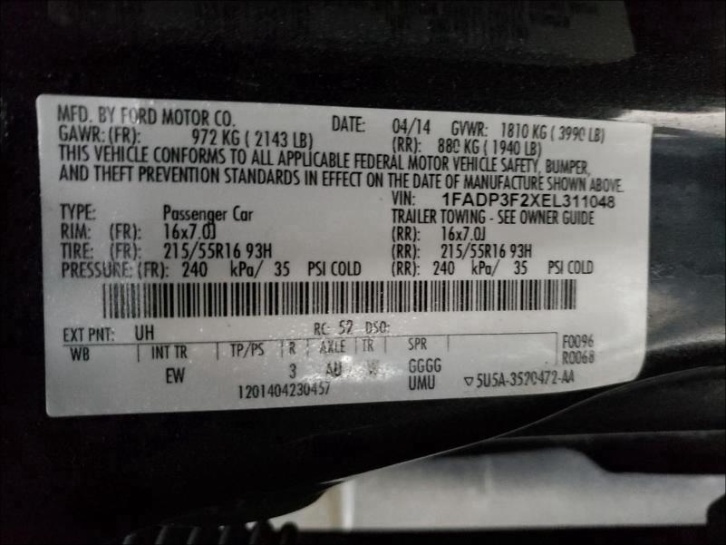 Photo 9 VIN: 1FADP3F2XEL311048 - FORD FOCUS SE 