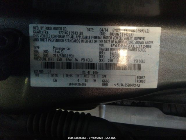 Photo 8 VIN: 1FADP3F2XEL312488 - FORD FOCUS 