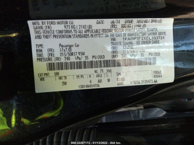 Photo 8 VIN: 1FADP3F2XEL333731 - FORD FOCUS 