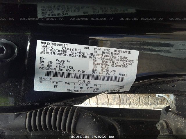 Photo 8 VIN: 1FADP3F2XEL374148 - FORD FOCUS 