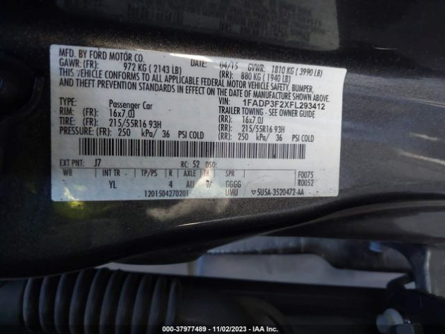 Photo 8 VIN: 1FADP3F2XFL293412 - FORD FOCUS 