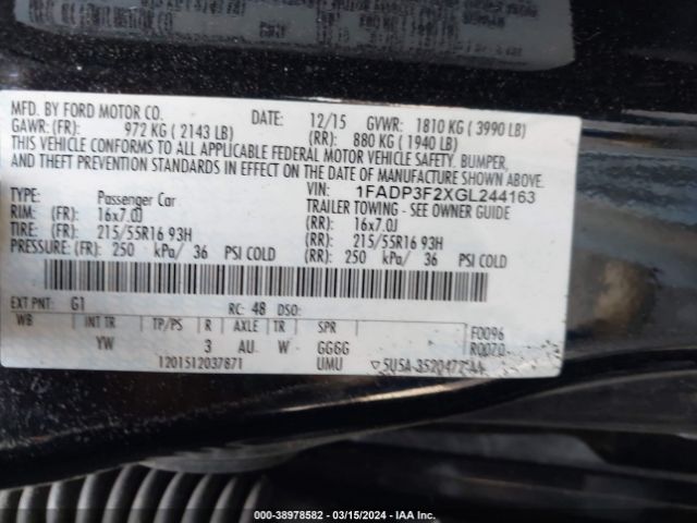 Photo 8 VIN: 1FADP3F2XGL244163 - FORD FOCUS 